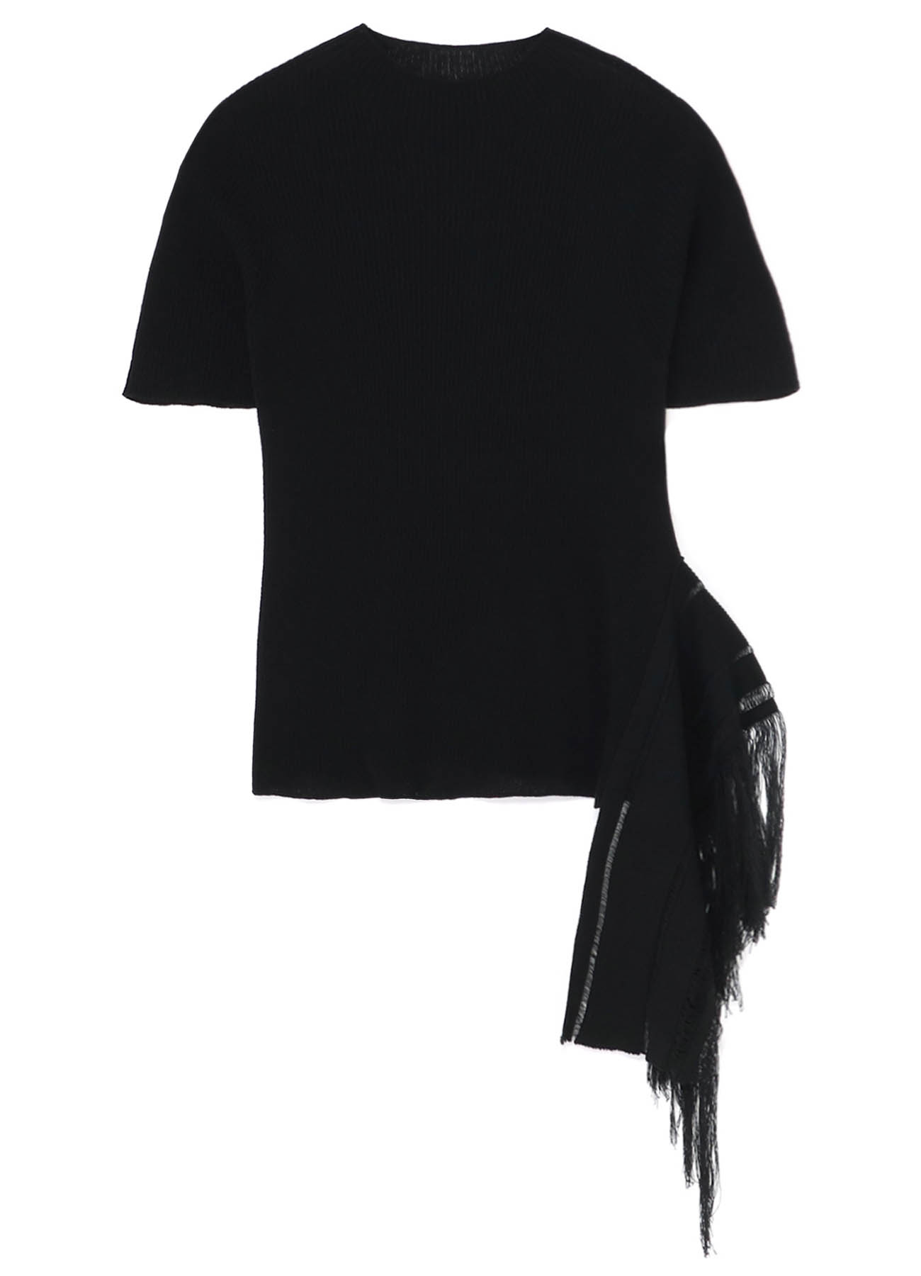 WHOLEGARMENT RIB FRINGE SHORT SLEEVE