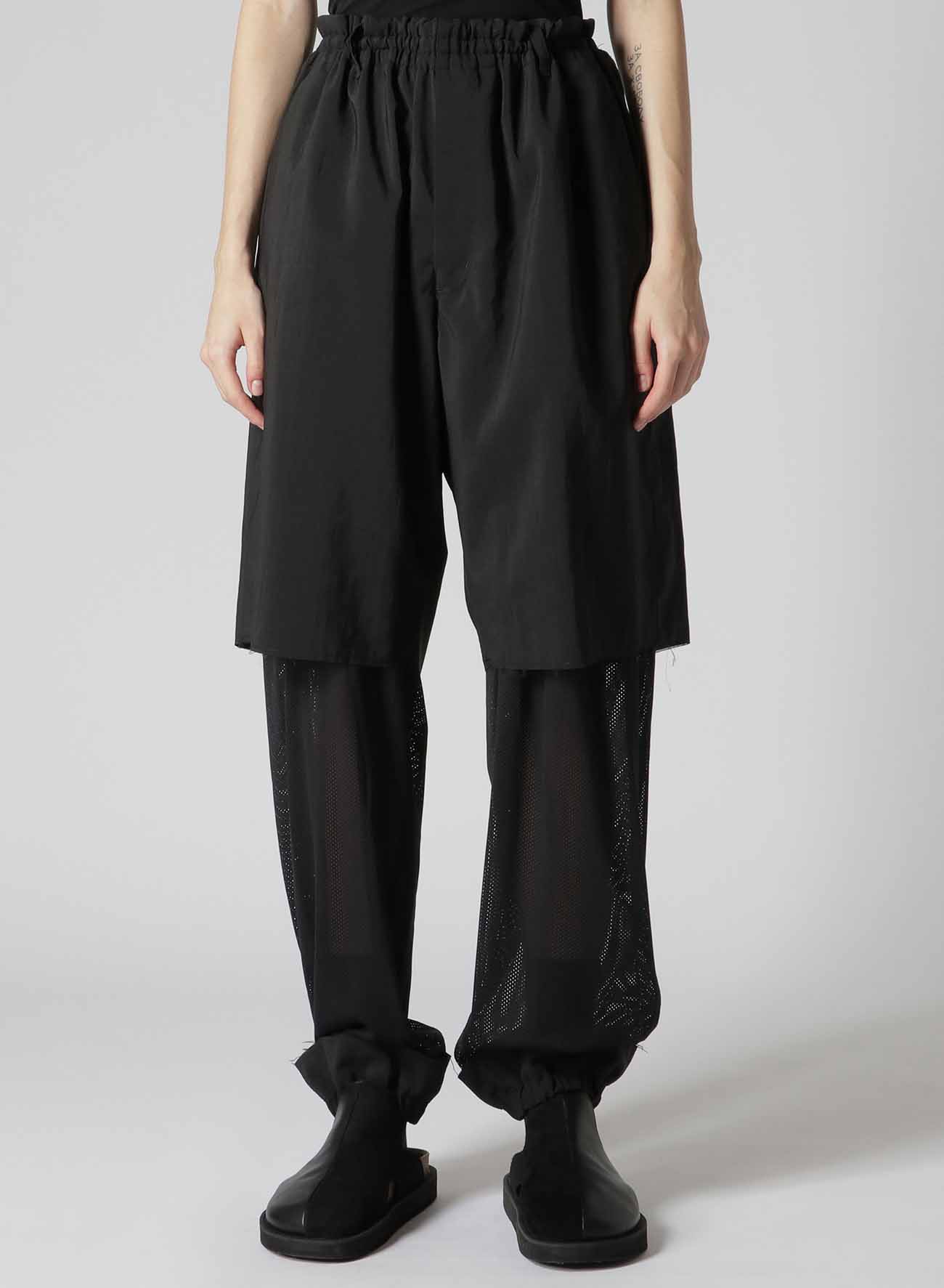 HARD-TWISTED POLYESTER NATURAL STRETCH DOUBLE LAYERED PANTS
