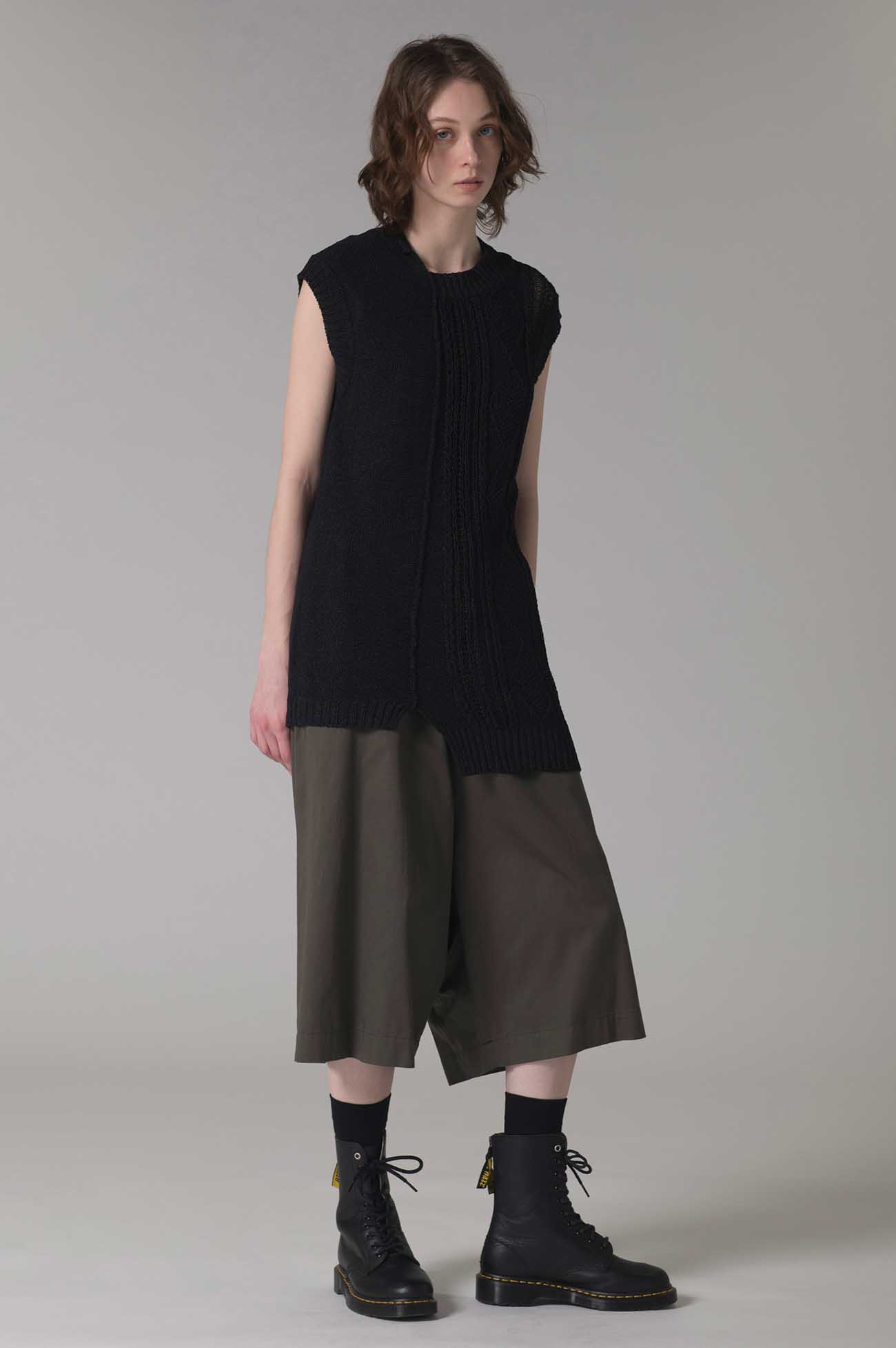 [Y's BORN PRODUCT]COTTON TWILL 3/4 LENGTH STRING PANTS