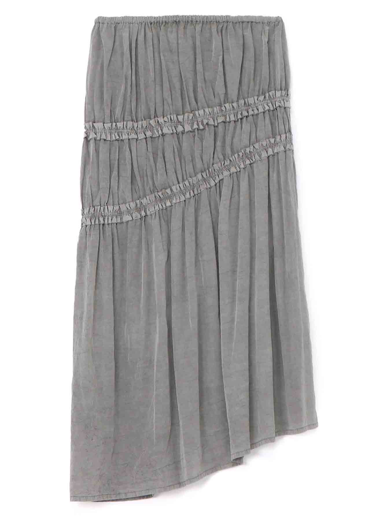 CUPRA COTTON PRODUCT PIGMENT DYED WRINKLED LAWN ASYMMETRY GATHER SKIRT