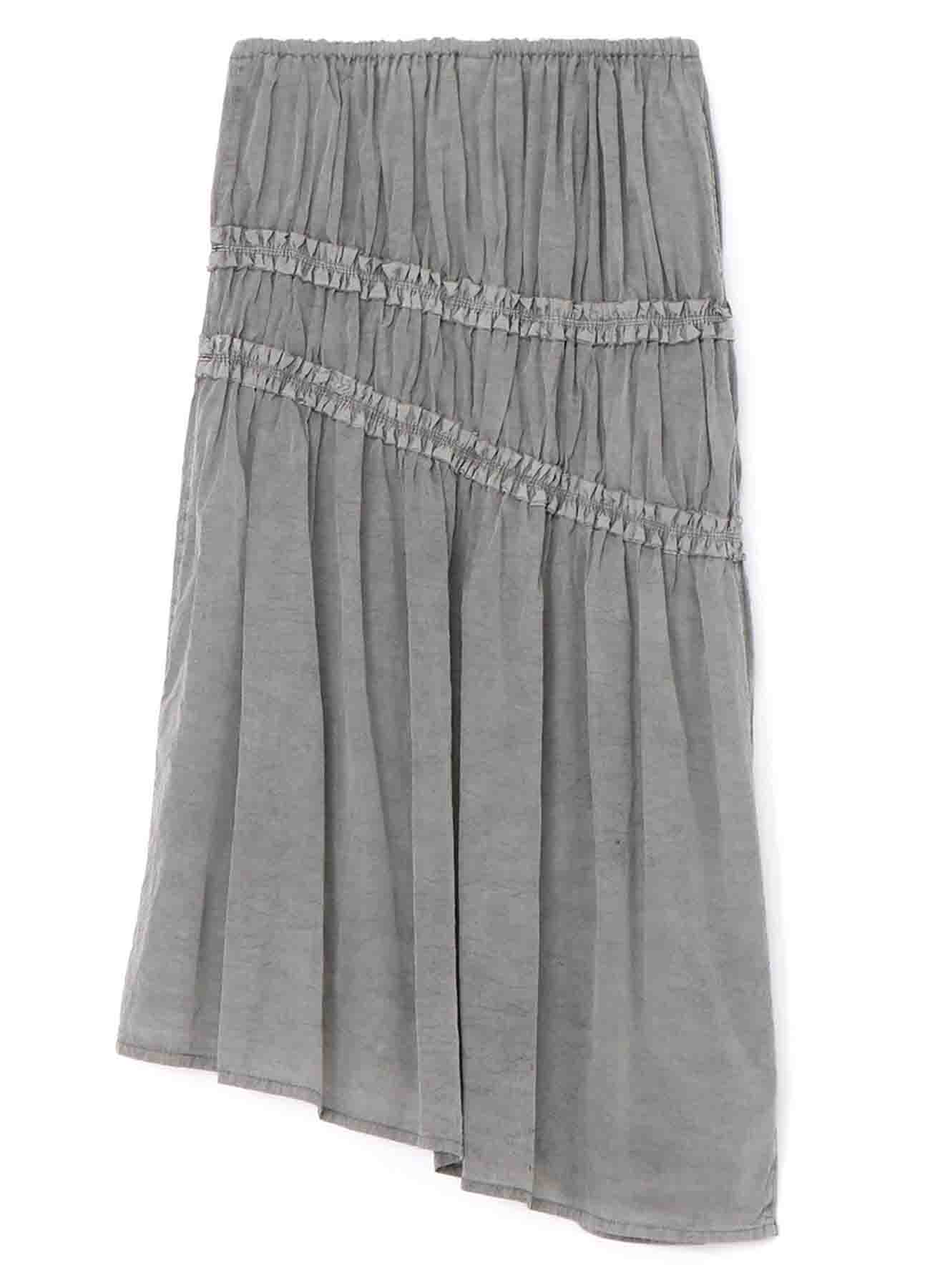 CUPRA COTTON PRODUCT PIGMENT DYED WRINKLED LAWN ASYMMETRY GATHER SKIRT